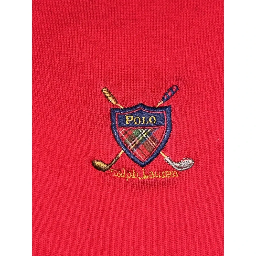 Vintage Polo Ralph Lauren Polo Shirt Mens XL Red Golf Crest Cotton Knit USA
